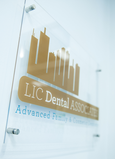 LIC Dental Associates at Court Square / Queens Plaza sign on dental office wall