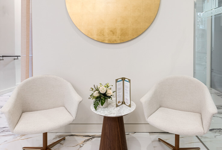 Cozy chairs in dental office waiting room