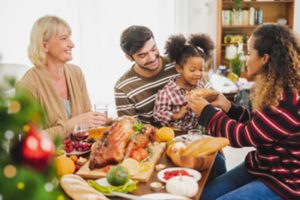 an assortment of Thanksgiving foods in Queen’s Plaza